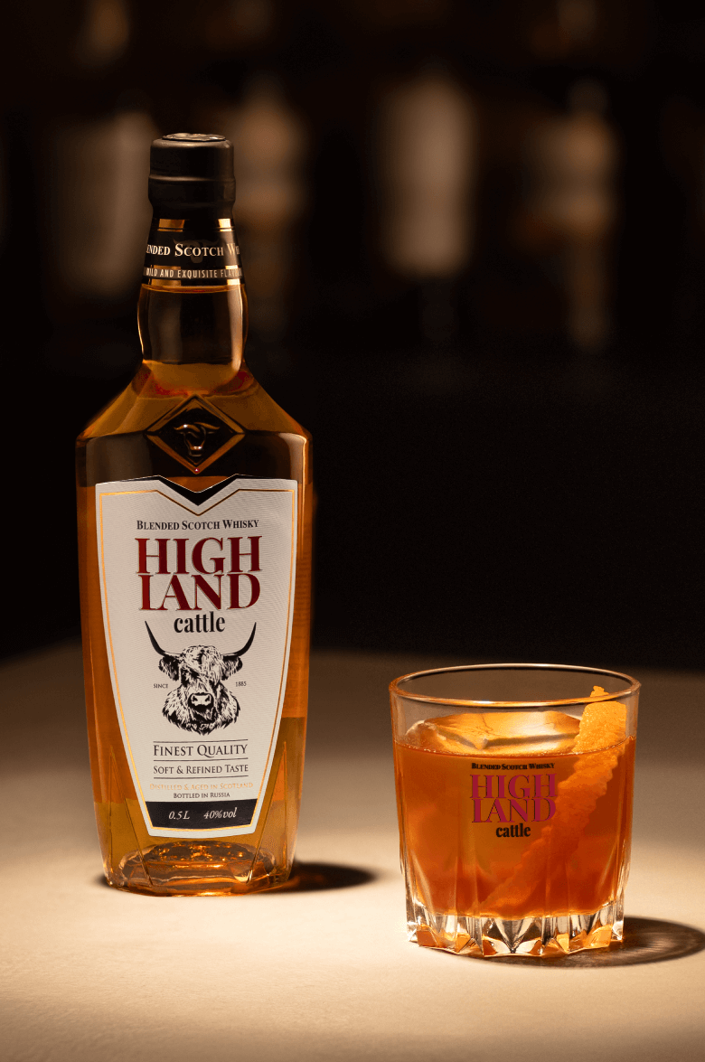 Хайлэнд Кэттл Блендед купажированный виски с картхолдером и стикером 0.5 л