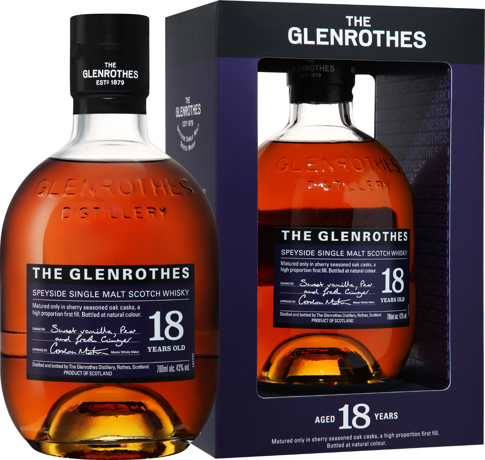 Гленротс 18 лет Спейсайд солодовый шотландский виски в подарочной упаковке 0.7 л