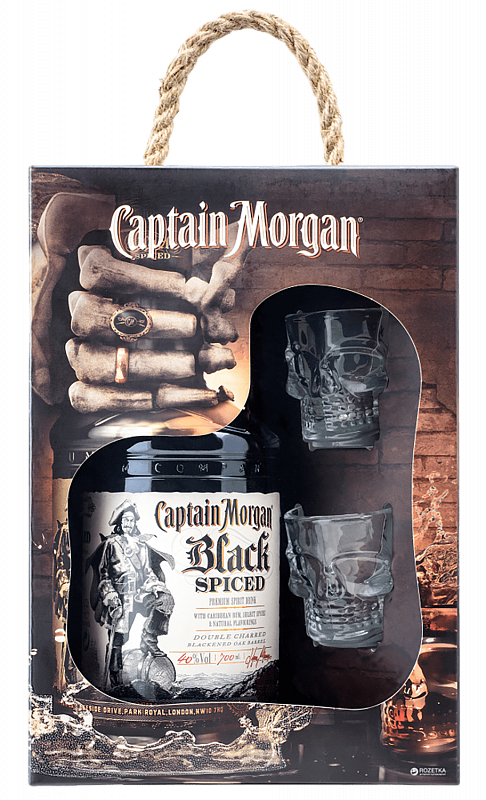 Капитан Морган Тёмный Пряный спиртной напиток на основе рома в подарочной упаковке 0.7 л