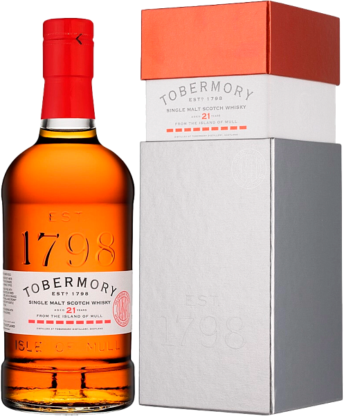 Tobermory Aged 21 Years Old Single Malt Scotch Whisky (gift box), 0.7 л в Челябинске