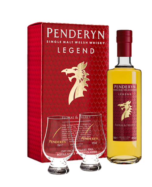 Виски Penderyn Legend Sinlge Malt Welsh Whisky в подарочной упаковке с двумя бокалами, 0.7 л в Челябинске