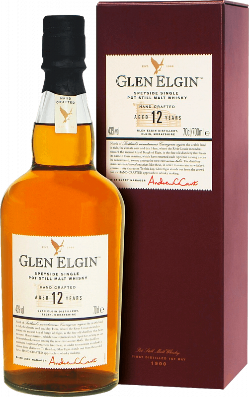 Глен Элгин Спейсайд 12 лет односолодовый шотландский виски в подарочной упаковке 0.75 л