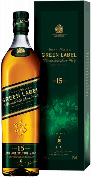 Johnnie Walker Green Label Blended Scotch Whisky (gift box), 0.7 л