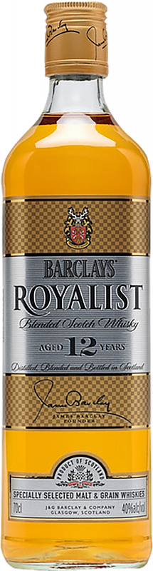 Барклайс Роялист 12 лет Купажированный Шотландский Виски 0.7 л