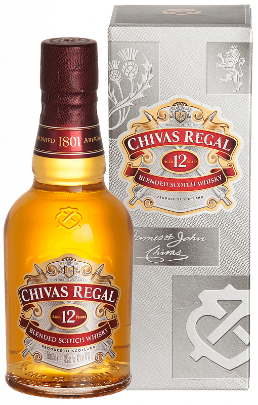 Чивас Ригал 12 лет купажированный шотландский виски в подарочной упаковке 0.35 л