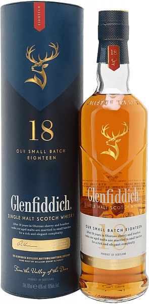 Виски Glenfiddich 18 y.o. Single Malt Scotch Whisky (gift box), 0.7 л