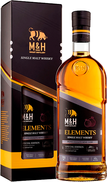 M&H Elements Pomegranate Wine Cask Single Malt Whiskey (Подарочная упаковка), 0.7 л в Челябинске
