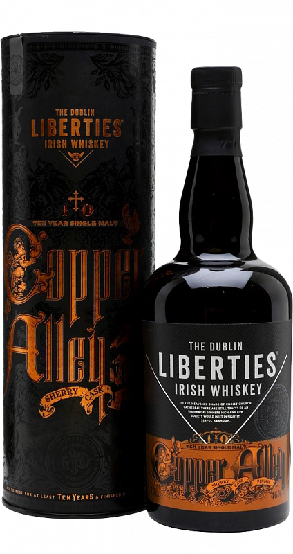 Зе Даблин Либертис 10 лет Коппер Элли Солодовый Ирландский Виски в подарочной упаковке 0.7 л