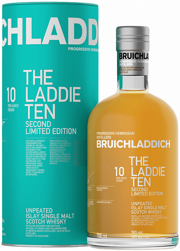 Брукладди Ладди 10 лет односолодовый шотландский виски в подарочной упаковке 0.7 л